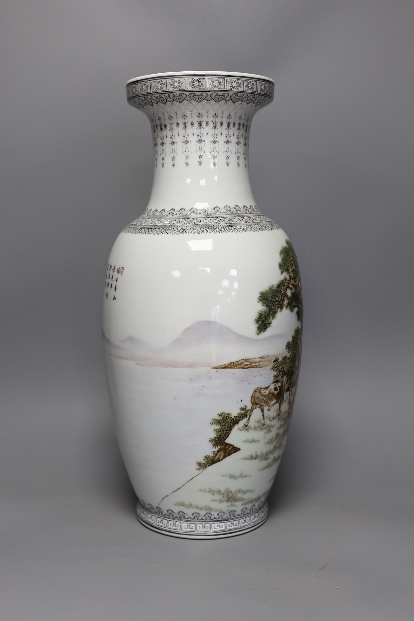 A Chinese baluster ‘eight horses’ vase, 47 cms high